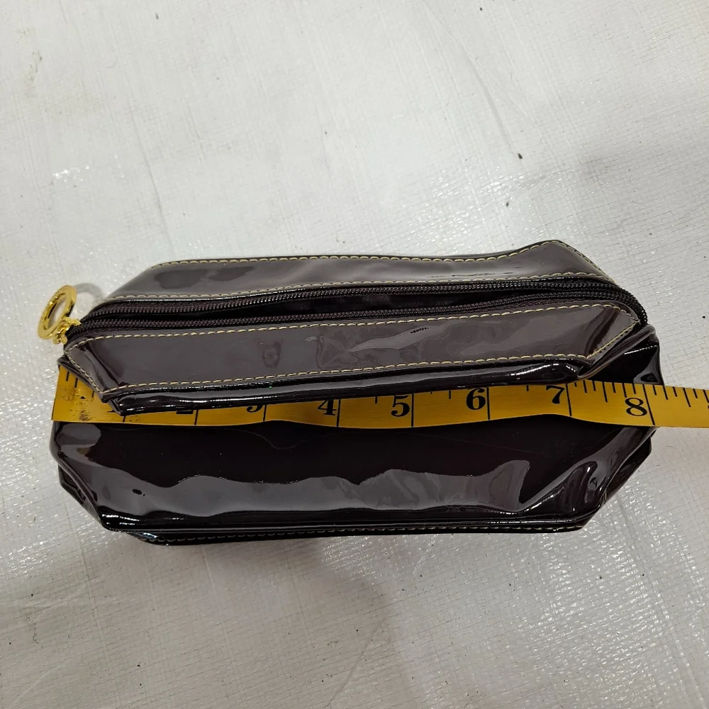 Estee Lauder Chocolate Brown Vinyl Makeup Bag